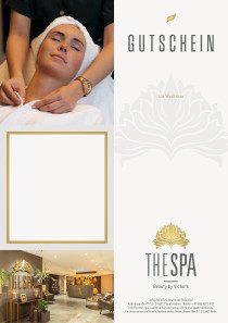 Die Collage zeigt eine junge Dame bei einer Beautyanwendung sowie einen Blick in das Foyer des The Spa.