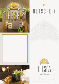 Die Collage zeigt das Logo des the Spa und Dekoration.